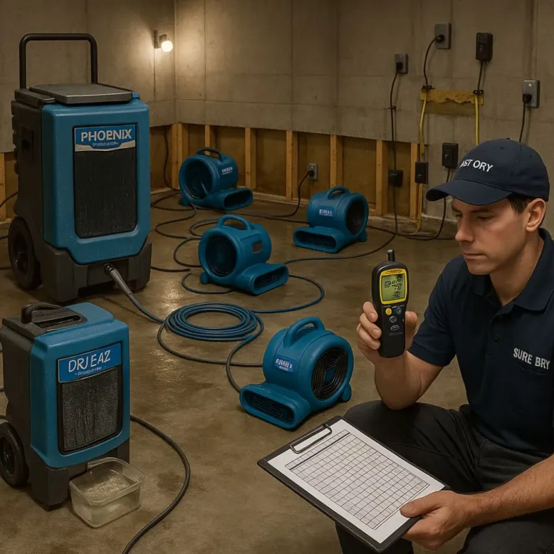 Structural Drying and Dehumidification process in Pittsford, NY